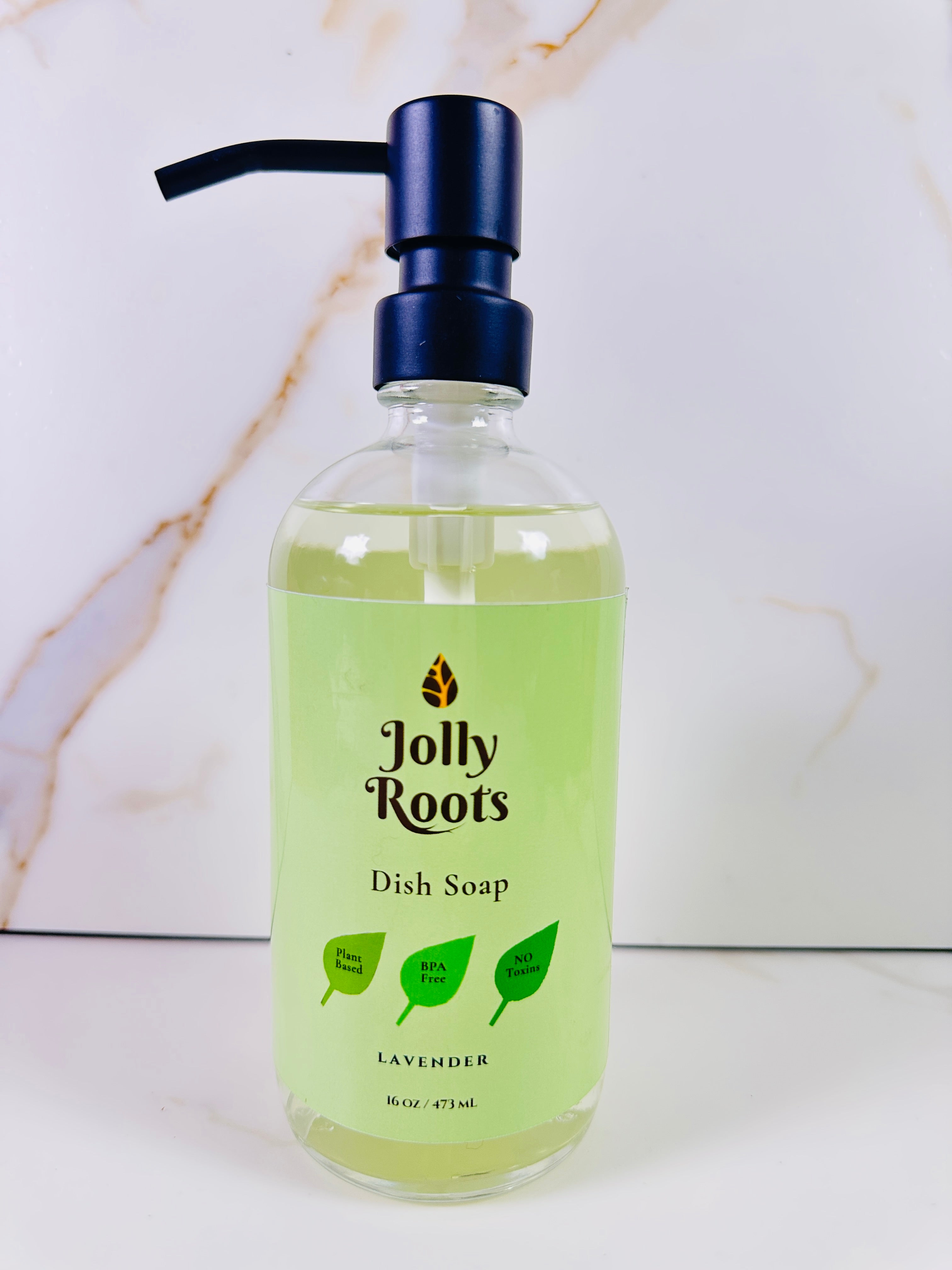 Dish Soap, Lavender 16 oz - Glass Bottle